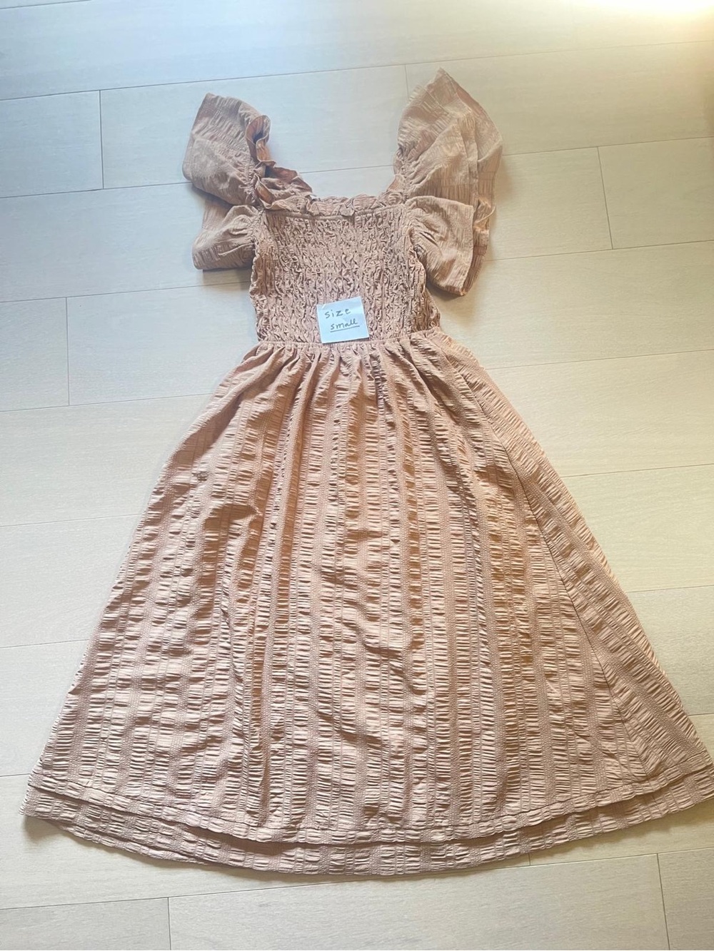 Girls' Puff-Sleeve Smocked Bodice Dress - Blush